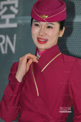 SH25-174-108√南航空姐-红色长袍～