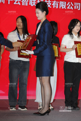 高端会场颁奖礼仪黑丝制服高质量