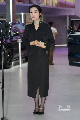 车展篇-长裙黑丝高跟主播70P